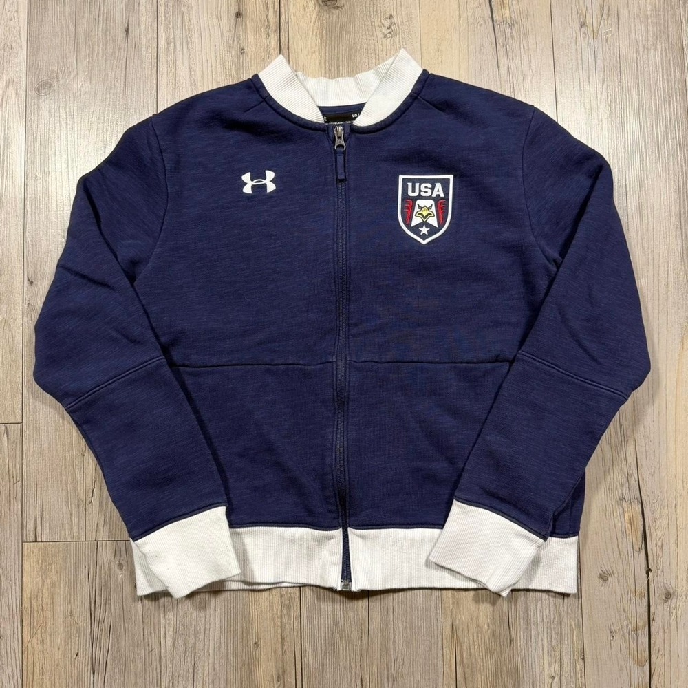 Under Armour wmns navy USA soccer zip up jacket